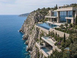 Монументальный курорт на скале над морем