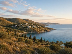Спокойный средиземноморский пейзаж Кипра